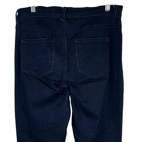 Lee Jeans Easy Fit Denim Capris Crop Dark Wash Blue Pockets Women's 12 Medium - Picture 5 of 10